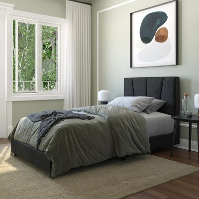RealRooms Maverick Velvet Upholstered Platform Bed With Tufted Headboard 4 RealRooms Maverick Velvet Upholstered Platform Bed With Tufted Headboard - Image 2