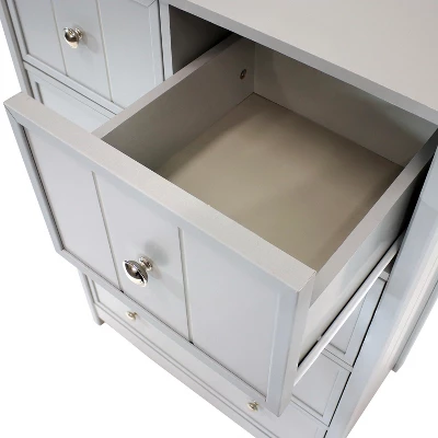 Sunnydaze Decor Sunnydaze Beadboard Vertical Dresser Chest With 5 Drawers - 43.5" H - Gray 4 Sunnydaze Decor Sunnydaze Beadboard Vertical Dresser Chest With 5 Drawers - 43.5" H - Gray - Image 2