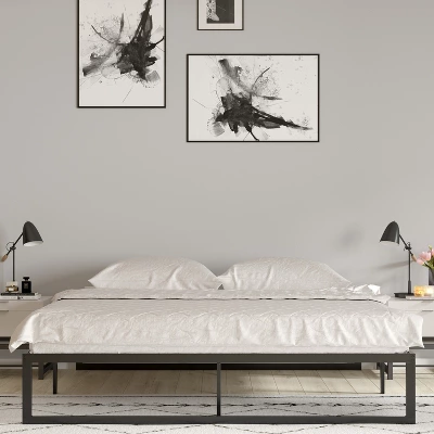 Merrick Lane 14 Inch Steel Bed Frame With Steel Slat Support For Any Mattress (No Box Spring Required) 3 Merrick Lane 14 Inch Steel Bed Frame With Steel Slat Support For Any Mattress (No Box Spring Required)