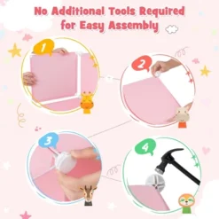 Costway 12-Cube Kids Wardrobe Baby Dresser Bedroom Armoire Clothes Hanging Closet With Door Blue/Pink 18 Costway 12-Cube Kids Wardrobe Baby Dresser Bedroom Armoire Clothes Hanging Closet With Door Blue/Pink -Bedroom Home Store GUEST e81a76f1 f6df 4a83 a6d6 3d8f618d5310