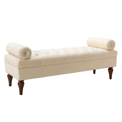Cecilia Upholstered Bench With Removable Bolster Pillows|ARTFUL LIVING DESIGN 4 Cecilia Upholstered Bench With Removable Bolster Pillows|ARTFUL LIVING DESIGN - Image 2
