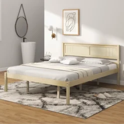 Costway Full/Queen/Twin Size Wooden Platform Bed Frame With Headboard Mattress Foundation Natural 22 Costway Full/Queen/Twin Size Wooden Platform Bed Frame With Headboard Mattress Foundation Natural -Bedroom Home Store GUEST e88cc33c 9d1f 49bf 93f3 38c750eaf5db