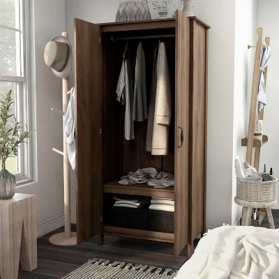 Andreasson Wardrobe Closet Distressed Walnut - HOMES: Inside + Out 6 Andreasson Wardrobe Closet Distressed Walnut - HOMES: Inside + Out - Image 4