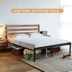 Costway Twin Size Metal Platform Bed Frame Mattress Foundation Wooden Headboard 16 Costway Twin Size Metal Platform Bed Frame Mattress Foundation Wooden Headboard -Bedroom Home Store GUEST ea07d125 0927 4787 81a3 9f8f1b51a377