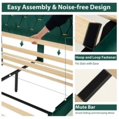 Costway Upholstered Platform Bed Frame Adjustable Headboard Footboard Modern Green 19 Costway Upholstered Platform Bed Frame Adjustable Headboard Footboard Modern Green -Bedroom Home Store GUEST eb678001 30f8 48ef 9b26 7adf5bd338d7