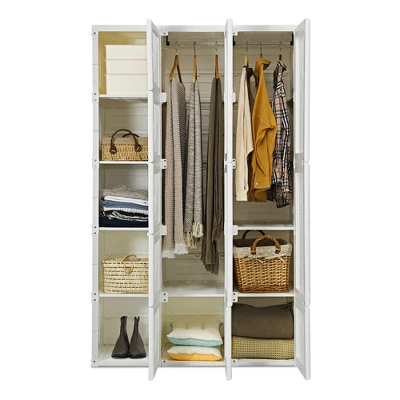 Costway Portable Closet Clothes Foldable Armoire Wardrobe Closet W/ 12 Cubby Storage 11 Costway Portable Closet Clothes Foldable Armoire Wardrobe Closet W/ 12 Cubby Storage - Image 9