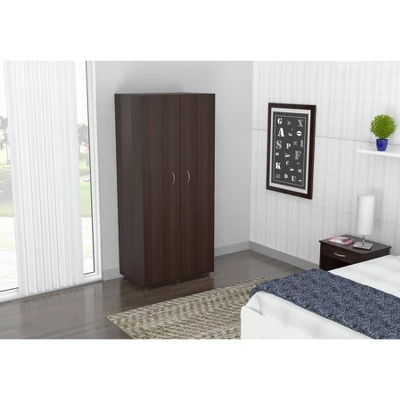2 Door Wardrobe/Armoire Espresso - Inval 4 2 Door Wardrobe/Armoire Espresso - Inval - Image 2