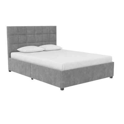 Serena Upholstered Bed With Drawers Light Gray Velvet - Cosmoliving By Cosmopolitan 7 Serena Upholstered Bed With Drawers Light Gray Velvet - Cosmoliving By Cosmopolitan - Image 5