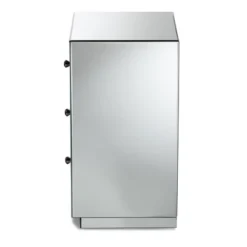 Baxton Studio Lina Mirrored 3 Drawer Nightstand Bedside Table Silver - BaxtonStudio 12 Baxton Studio Lina Mirrored 3 Drawer Nightstand Bedside Table Silver - BaxtonStudio -Bedroom Home Store GUEST ee34cf46 3e07 4e10 8a84 915d6135251f