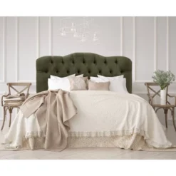 Queen Tufted Headboard Velvet Loden - Skyline Furniture -Bedroom Home Store GUEST ee4a7751 3d61 45f7 a01e 7b45e7386c7f