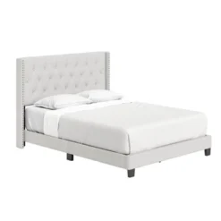 Maya Wingback Button Tufted Linen Upholstered Platform Bed With Nailhead Trim - Eco Dream 10 Maya Wingback Button Tufted Linen Upholstered Platform Bed With Nailhead Trim - Eco Dream -Bedroom Home Store GUEST ee7b6247 e5af 4a7e a318 da4bd384f5fb