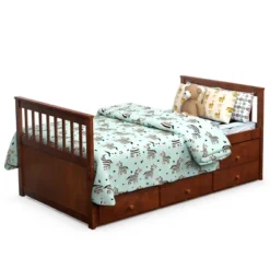 Costway Twin Captain's Bed Bunk Bed Alternative W/ Trundle & Drawers For Kids WalnutEspressoWhite 21 Costway Twin Captain's Bed Bunk Bed Alternative W/ Trundle & Drawers For Kids WalnutEspressoWhite -Bedroom Home Store GUEST ee9ac426 b317 48f8 a466 eab49a1b0f96