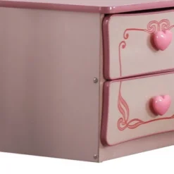 2 Drawer Wooden Nightstand With Heart Knob Pulls Pink - Benzara 7 2 Drawer Wooden Nightstand With Heart Knob Pulls Pink - Benzara -Bedroom Home Store GUEST efacf214 b40f 4c90 925c 2718816bb72a