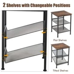 Costway Set Of 2 3-Tier Industrial End Side Table Nightstand W/2 Adjustable Shelves 17 Costway Set Of 2 3-Tier Industrial End Side Table Nightstand W/2 Adjustable Shelves -Bedroom Home Store GUEST efbeb9d2 2a73 4e0c 928d fd2766c92278