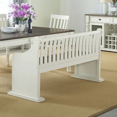 18" Joanna Bench With Back Dark Brown/Ivory - Steve Silver Co. 5 18" Joanna Bench With Back Dark Brown/Ivory - Steve Silver Co. - Image 3