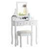 Tangkula Rotatable Mirror Vanity Set Makeup Dressing Table And Stool W/ 5 Drawers 2 Tangkula Rotatable Mirror Vanity Set Makeup Dressing Table And Stool W/ 5 Drawers -Bedroom Home Store GUEST f0f8fe4e 9c09 4a12 b674 b3d68c51f7ee