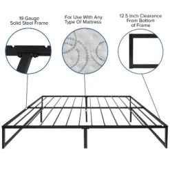 Merrick Lane 14 Inch Steel Bed Frame With Steel Slat Support For Any Mattress (No Box Spring Required) 21 Merrick Lane 14 Inch Steel Bed Frame With Steel Slat Support For Any Mattress (No Box Spring Required) -Bedroom Home Store GUEST f184dfec f1c3 494f 8288 2fb85dcc7e70 2