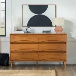 Mid-Century Modern Contoured 6 Drawer Dresser - Saracina Home 23 Mid-Century Modern Contoured 6 Drawer Dresser - Saracina Home -Bedroom Home Store GUEST f1bde46d 8b38 433f 979b 15e4add9234b