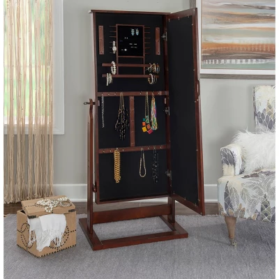 Chiara Cheval Mirror/Jewelry Wardrobe Walnut - Powell Company 11 Chiara Cheval Mirror/Jewelry Wardrobe Walnut - Powell Company - Image 9