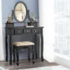 Tangkula Vanity Table Set W/ 360° Rotating Oval Mirror & Drawers Black/White 1 Tangkula Vanity Table Set W/ 360° Rotating Oval Mirror & Drawers Black/White -Bedroom Home Store GUEST f4ea789f 46e1 47ae 81f4 cc6d2f4bd93a