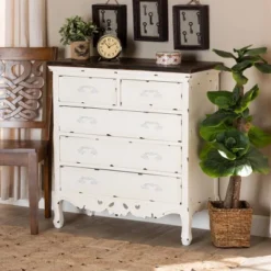 Levron Two-Tone Wood 5 Drawer Storage Cabinet Walnut Brown/White - Baxton Studio 20 Levron Two-Tone Wood 5 Drawer Storage Cabinet Walnut Brown/White - Baxton Studio -Bedroom Home Store GUEST f61189a3 8de8 4824 aa8d 05d311503cec