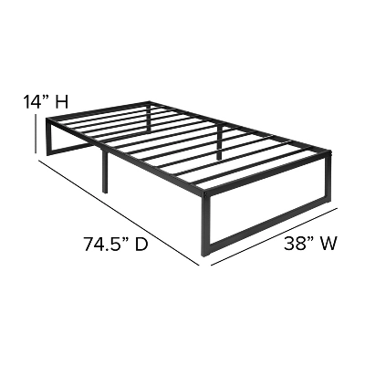 Flash Furniture 14 Inch Metal Platform Bed Frame With 12 Inch Pocket Spring Mattress In A Box And 2 Inch Cool Gel Memory Foam Topper 11 Flash Furniture 14 Inch Metal Platform Bed Frame With 12 Inch Pocket Spring Mattress In A Box And 2 Inch Cool Gel Memory Foam Topper - Image 9
