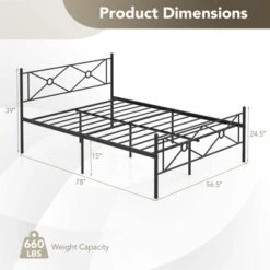 Costway Full/Queen Size Metal Platform Bed Frame W/ Headboard Mattress Foundation 16 Costway Full/Queen Size Metal Platform Bed Frame W/ Headboard Mattress Foundation -Bedroom Home Store GUEST f6b5df82 eddf 4fa3 8803 21fe5c9221e6