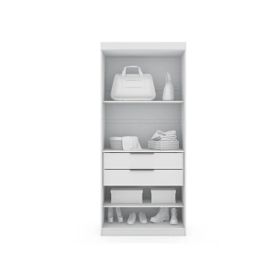 Set Of 2 Mulberry 2.0 Wardrobe Closet White - Manhattan Comfort 7 Set Of 2 Mulberry 2.0 Wardrobe Closet White - Manhattan Comfort - Image 5