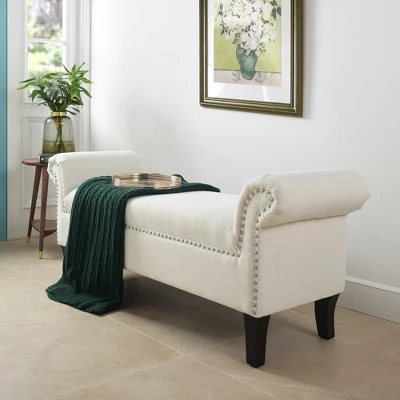 Jennifer Taylor Home Kathy Roll Arm Entryway Accent Bench 12 Jennifer Taylor Home Kathy Roll Arm Entryway Accent Bench - Image 10