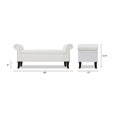 Jennifer Taylor Home Kathy Roll Arm Entryway Accent Bench 3 Jennifer Taylor Home Kathy Roll Arm Entryway Accent Bench