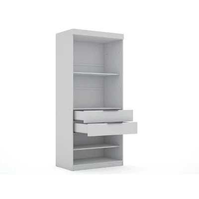 Set Of 2 Mulberry 2.0 Wardrobe Closet White - Manhattan Comfort 5 Set Of 2 Mulberry 2.0 Wardrobe Closet White - Manhattan Comfort - Image 3