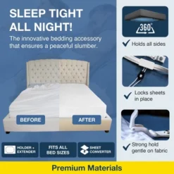 Bed Scrunchie 360 Degree Bed Sheet Tightener And Extender - 1 Pack 13 Bed Scrunchie 360 Degree Bed Sheet Tightener And Extender - 1 Pack -Bedroom Home Store GUEST fb6f0935 81a3 404c a12e 32844fca6744