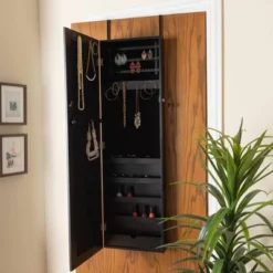Richelle Wood Hanging Jewelry Armoire With Mirror - Baxton Studio 16 Richelle Wood Hanging Jewelry Armoire With Mirror - Baxton Studio -Bedroom Home Store GUEST fcc43451 7158 4b13 a9f6 f7a2aa23d3fd