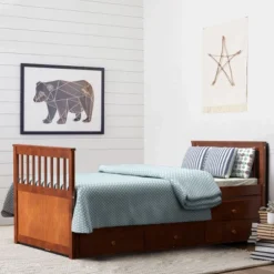 Costway Twin Captain's Bed Bunk Bed Alternative W/ Trundle & Drawers For Kids WalnutEspressoWhite 23 Costway Twin Captain's Bed Bunk Bed Alternative W/ Trundle & Drawers For Kids WalnutEspressoWhite -Bedroom Home Store GUEST fd9552d7 a100 4715 ae66 5fdbeb2d8808