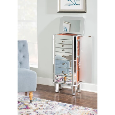 Aislin Jewelry Armoire Mirror/Silver - Powell Company 10 Aislin Jewelry Armoire Mirror/Silver - Powell Company - Image 8