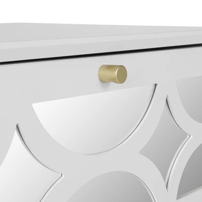 Averina 2 Drawers 45° Splicing White Mirror Front Nightstand With Storage - The Pop Maison 9 Averina 2 Drawers 45° Splicing White Mirror Front Nightstand With Storage - The Pop Maison - Image 7